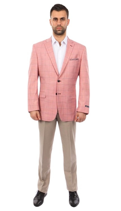 Empire Mens Sports Coat MJ251-SALMON Pink