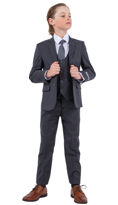 Stacy Adams Boys Suit-SB282-03-CHARCOAL-GRAY