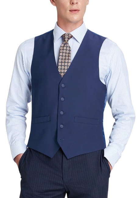 Renoir Mens Vest 201-20-ROY-BLU ( Classic Fit Suit Separate Vest )