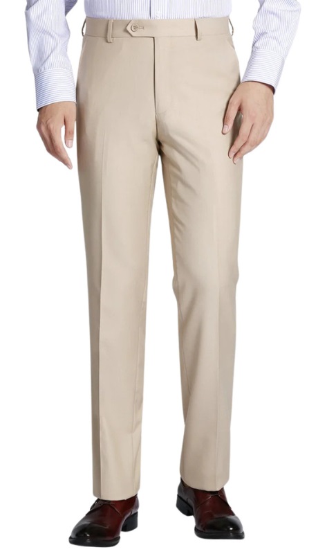 Renoir Mens Pant 201-3-BEIGE ( Flat Front Suit Separate Pants )