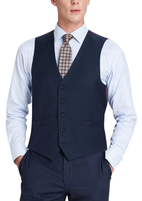 Renoir Mens Vest 508-19-BLUE ( Classic Fit Suit Separate Wool Vest )