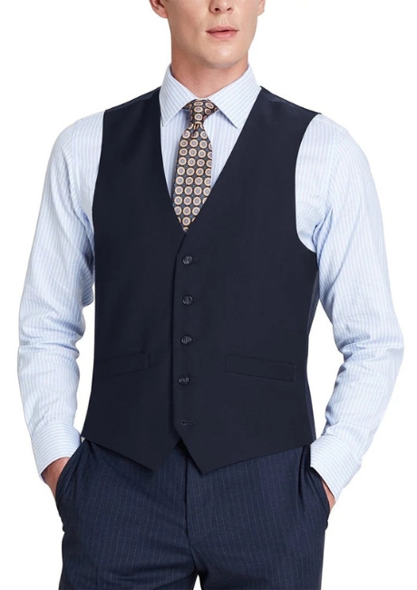 Renoir Mens Vest 508-2-DARK-NAVY ( Classic Fit Suit Separate Wool Vest )