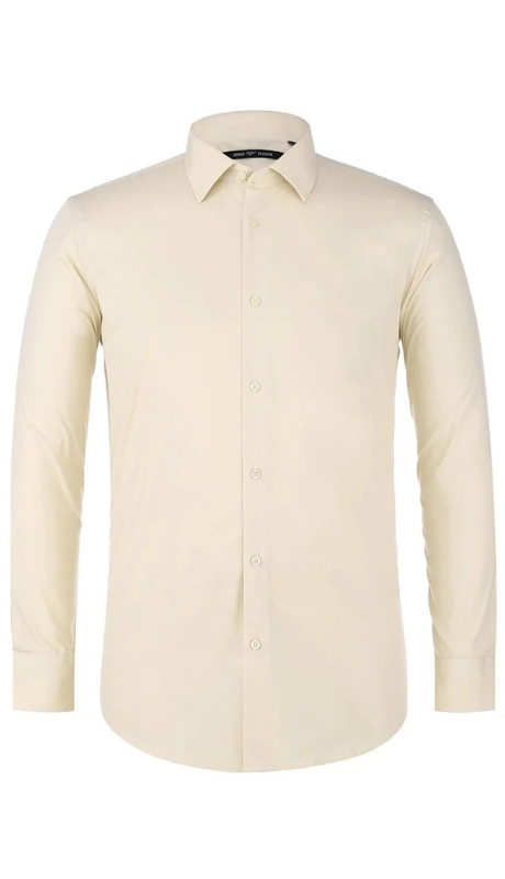 Renoir Mens Shirt TC23-TAUPE ( Classic Fit Long Sleeve Spread Collar Dress Shirt )
