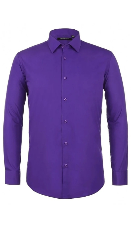 Verno Mens Shirts TC640-LILAC ( Classic Fit Long Sleeve Spread Collar Dress Shirt )