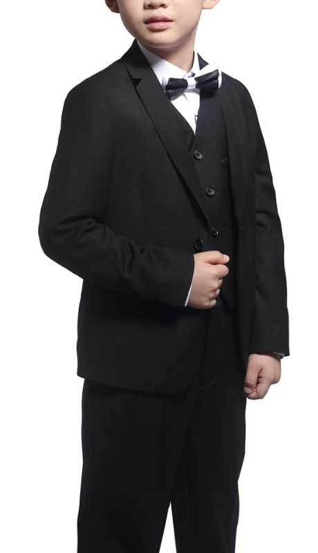 Renoir Boy's Suit 201-1-BLK (Formal Three-piece Suit)