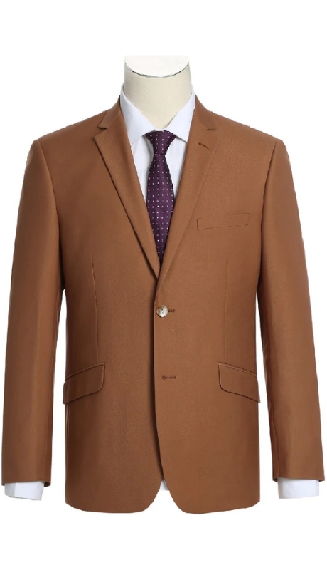 Renoir Men's Suit 201-106-BROWN (2-Piece Slim Fit Single Breasted Notch Lapel Suit)