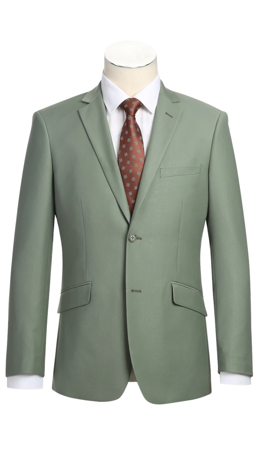 Renoir Men's Suit 201-12-SAGE (2-Piece Slim Fit Single Breasted Notch Lapel Suit) 