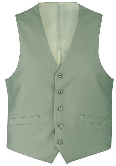 Renoir Mens Vest 201-12-SAGE ( Classic Fit Suit Separate Vest )
