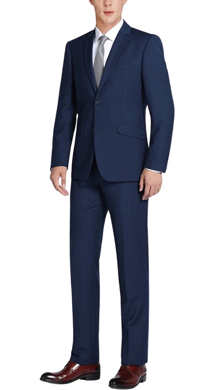 Renoir Men's Suit 201-18-NAVY (2-Piece Slim Fit Single Breasted Notch Lapel Suit)
