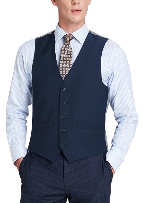 Renoir Mens Vest 201-19-NAVY ( Classic Fit Suit Separate Vest )