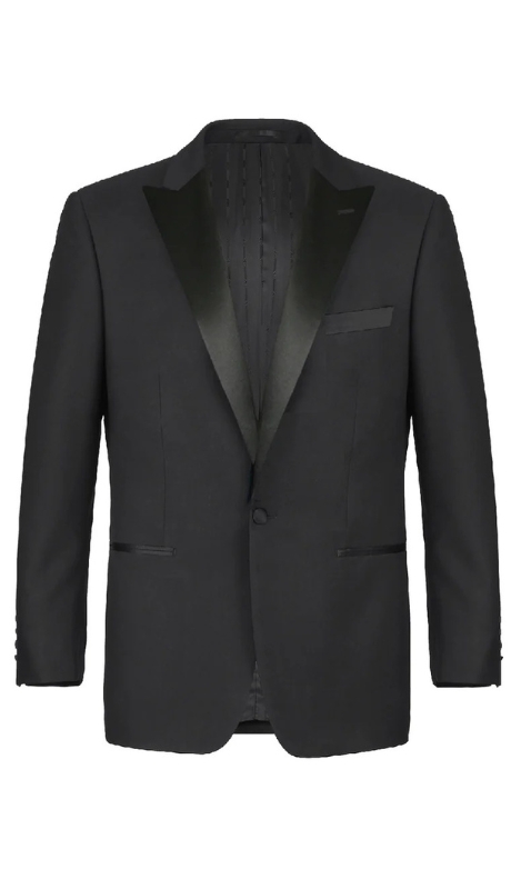 Renoir Mens Tuxedo 201-1-BLK ( Peak Lapel Tuxedo )