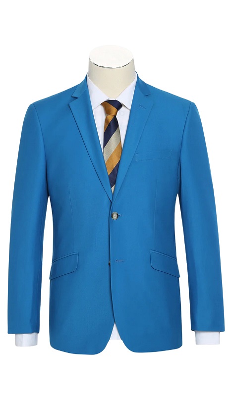 Renoir Mens Suit 201-55-BLU ( 2-Piece Slim Fit Single Breasted Notch Lapel Suit )