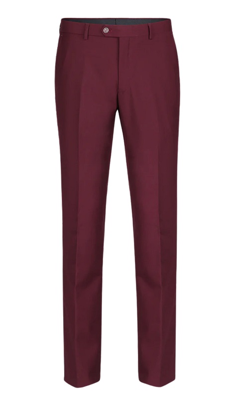 Renoir Mens Pant 201-8-BURG ( Slim Fit Flat Front Suit Separate Pants )