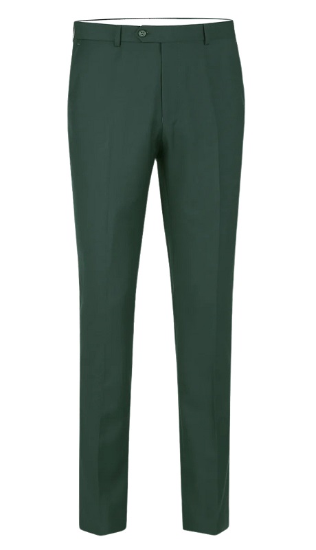 Renoir Mens Pants 201-9 -GRN ( Slim Fit Flat Front Suit Separate Pants )