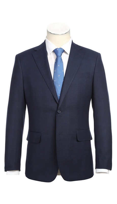 English Laundry Mens Suit 22-26-410EL-NAVY ( Check Suit )