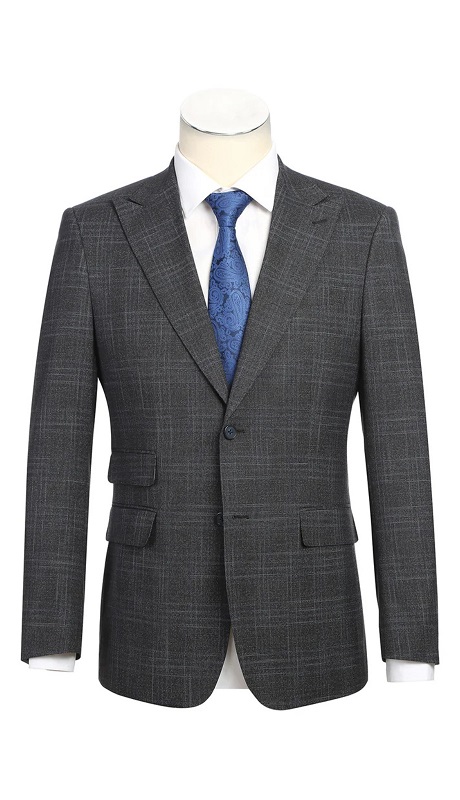English Laundry Mens Suit 22-68-410EL-NAVY-GRY ( Check Suit )