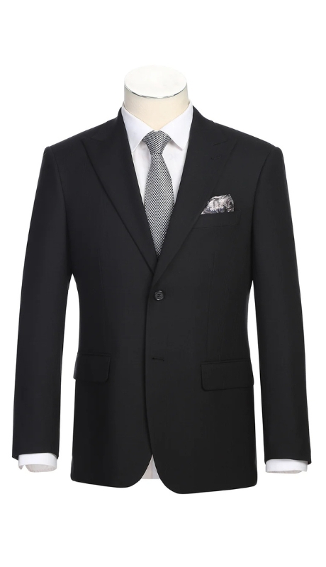 Renoir Men's Suit 293-57-BLACK (Men's Classic Fit Checked Suits)