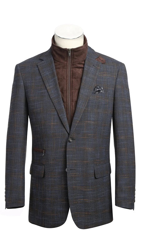 Renoir Mens Blazer 294-33-GB ( Classic Fit Bib Blazer )