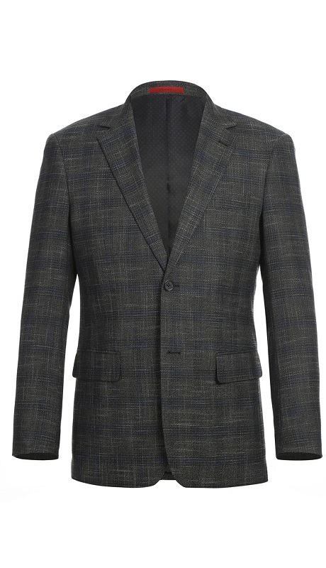 Renoir Mens Blazer 294-39-GRY-BLUE ( New Slim Fit Blazer )