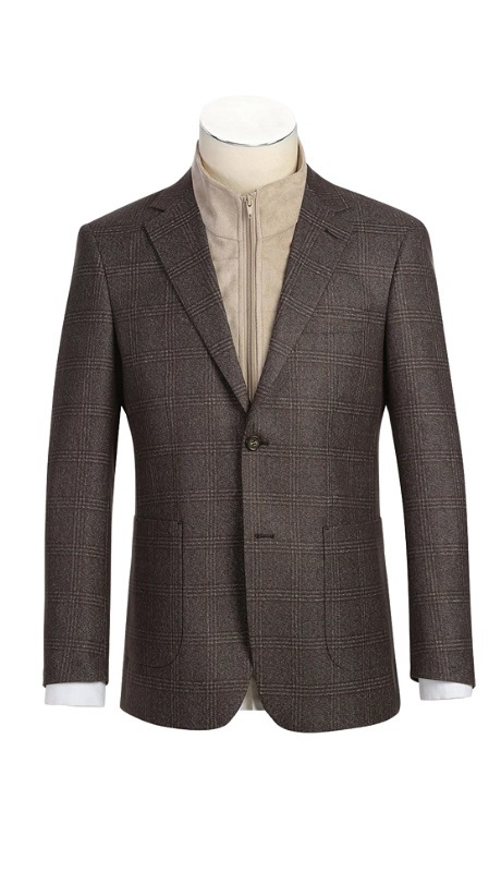 Renoir Mens Blazer 294-40-BROW ( New Slim Fit Bib Blazer )