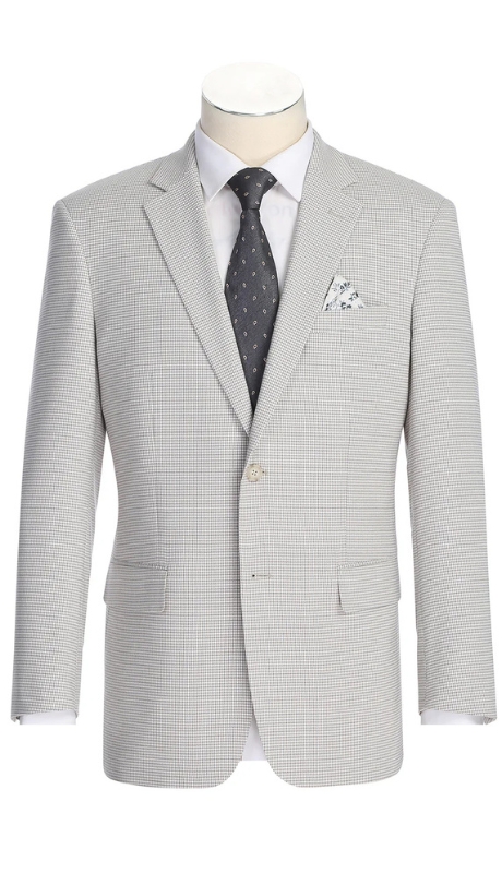Renoir Mens Blazer 294-66-LIGHT BEIGE (Men's Classic Fit Bib Blazer)