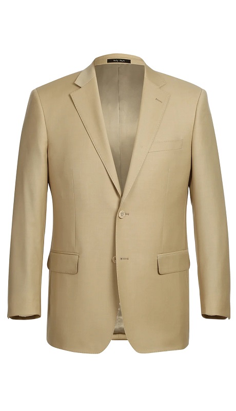 Renoir Men's Suit 508-4-TAN (2-Piece Notch Lapel 100% Wool Suit)