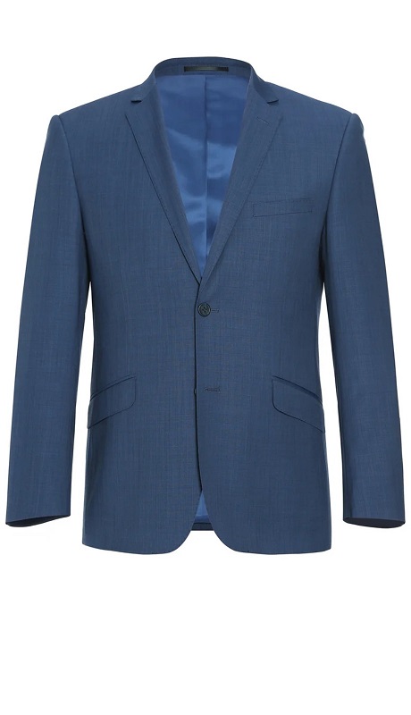 Renoir Men's Suit 557-1-BLU (2-Piece Slim Fit Single Breasted Wool Suit)