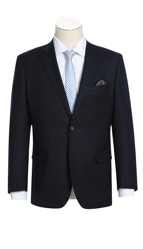 Renoir Mens Blazer 561-5MID-NAVY ( Notch Lapels Solid Blazer )
