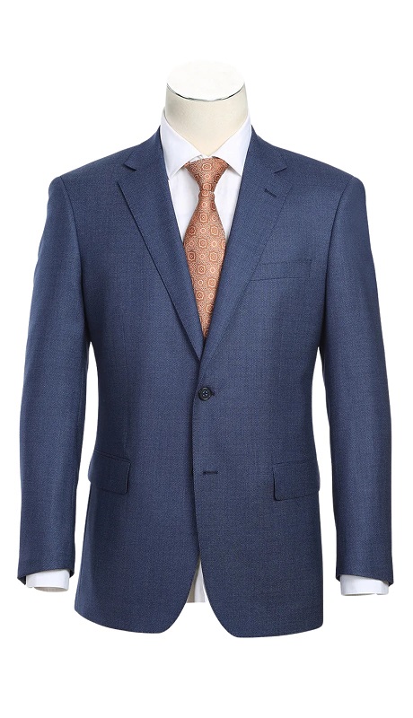 Renoir Men's Suit 564-6-BLUE (Classic Fit Wool Blend Suits)