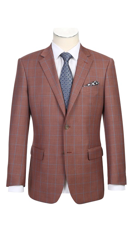 Renoir Mens Blazer 565-5-BROWN ( Classic Fit Wool Blazer )