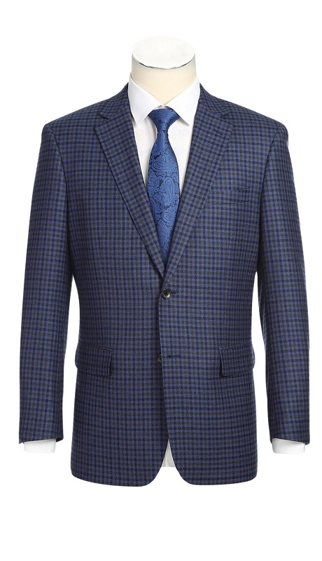 Alessandro Vitello Mens Blazer 565-9-BLUE( Classic Fit Wool Blazer )