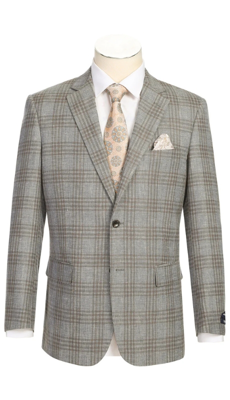 Renoir Mens Blazer 567-13-LIGHT BEIGE ( Men's New Slim Fit Wool Blazer)