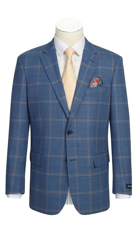 Renoir Mens Blazer 565-15-BLUE ( Classic Fit Wool Blazer )