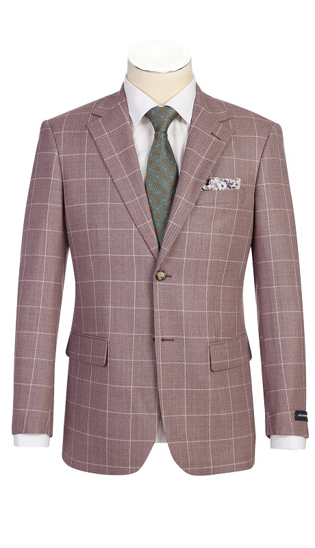 Renoir Mens Blazer 565-16-ROSE ( New Slim Fit Wool Blazer )