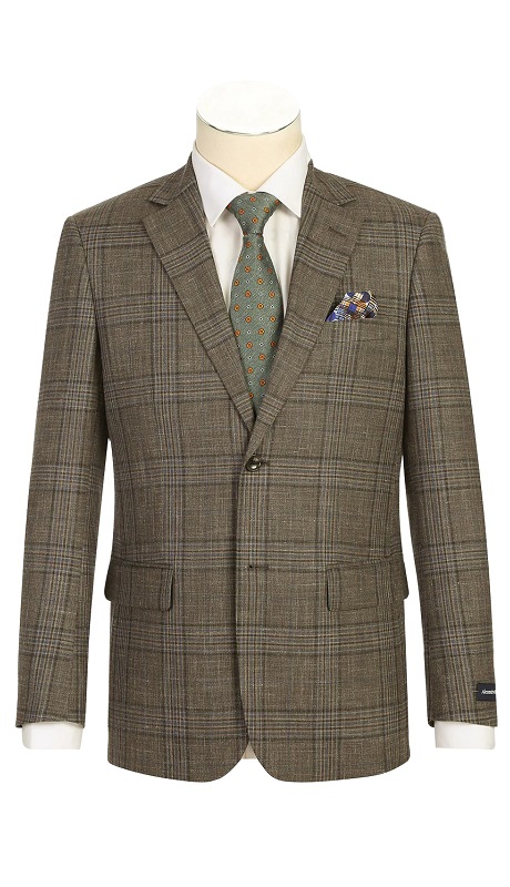 Renoir Mens Blazer 565-18-BROWN ( New Slim Fit Wool Blazer )