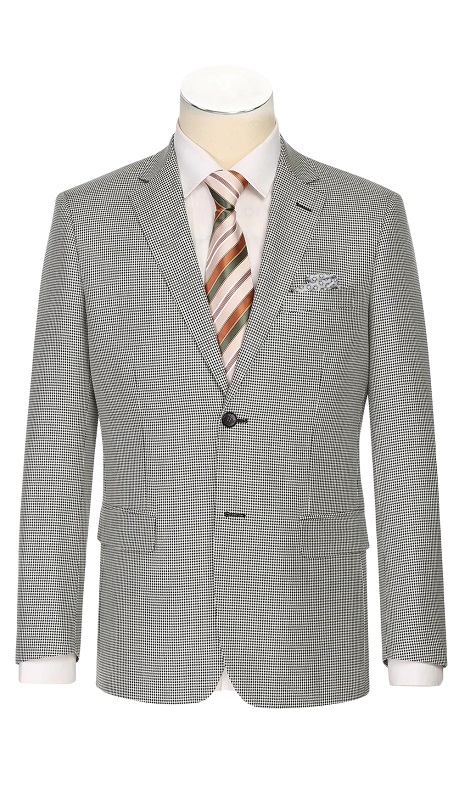 Renoir Mens Blazer 565-20-OFF-WHT-BLK ( New Slim Fit Wool Blazer )