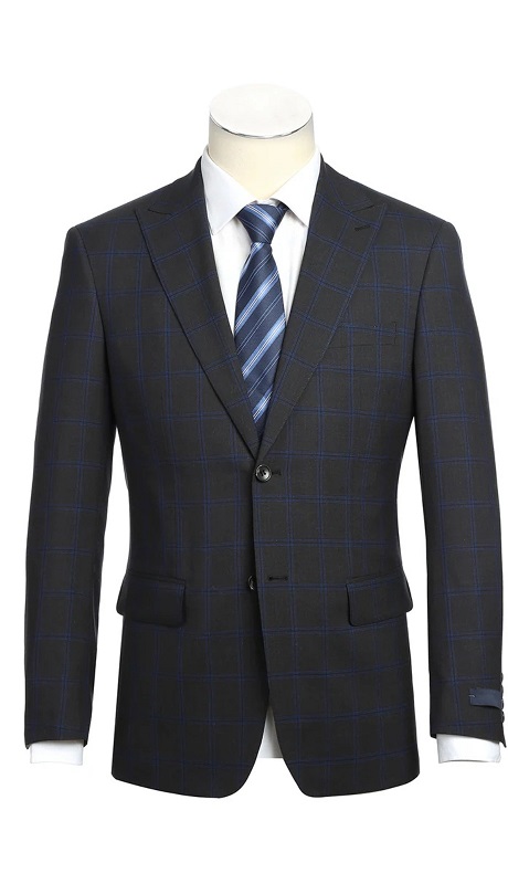 Alessandro Vitello Mens Suit 566-8-DG ( New Slim Fit Wool Suits )