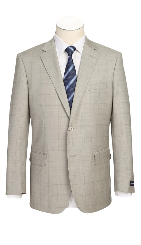 Renoir Mens Suit 566-10-STONE ( Classic Fit Wool Suits )