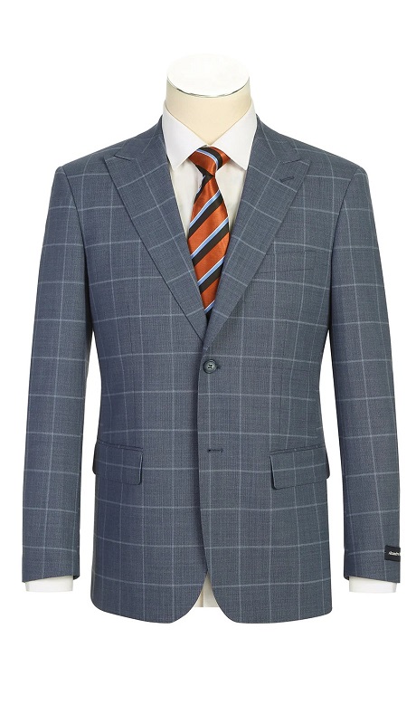 Renoir Mens Suit 566-13-MID-HAZE ( New Slim Fit Wool Suits )