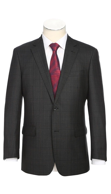 Alessandro Vitello Mens Suit 566-9-BLK ( Classic Fit Wool Suits )