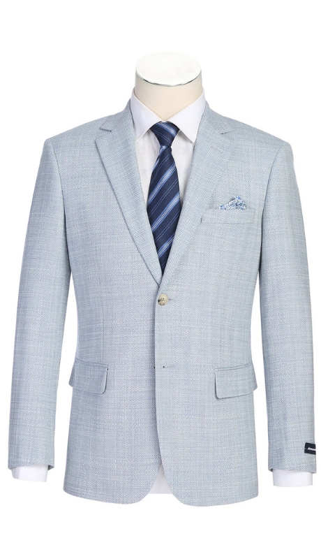 Renoir Mens Blazer 567-11-SKY BLUE ( Men's New Slim Fit Wool Blazer)