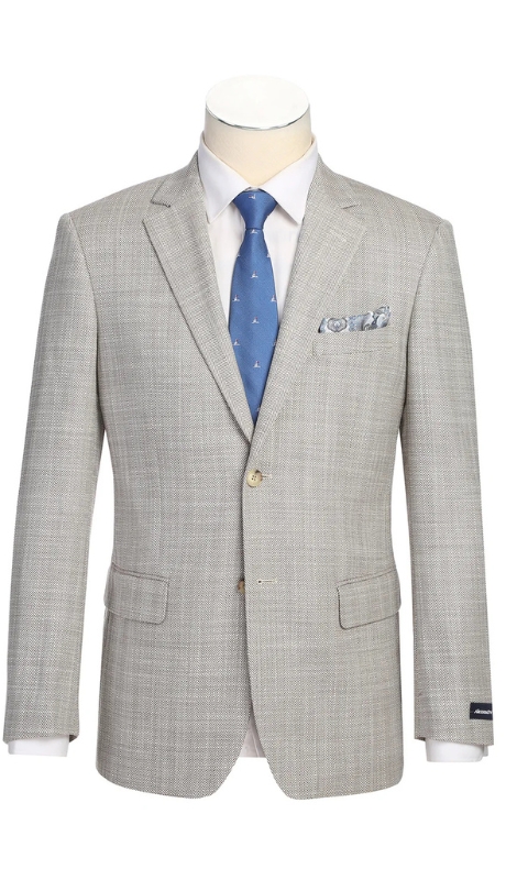 Renoir Mens Blazer 567-12-KHAKHI (Men's New Slim Fit Wool Blazer)