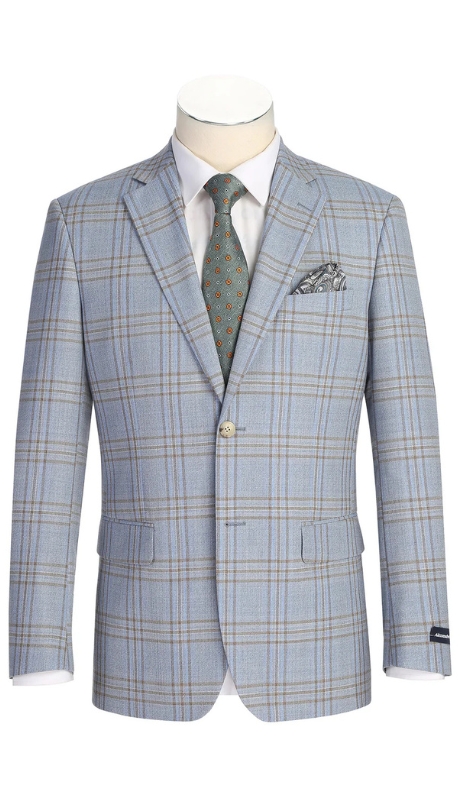 Renoir Mens Blazer 567-14-BLUE ( Men's New Slim Fit Wool Blazer)