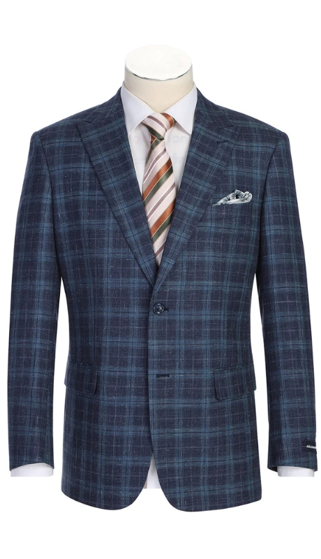 Renoir Mens Blazer 567-20-NAVY ( Men's Classic Fit Wool Blazer)