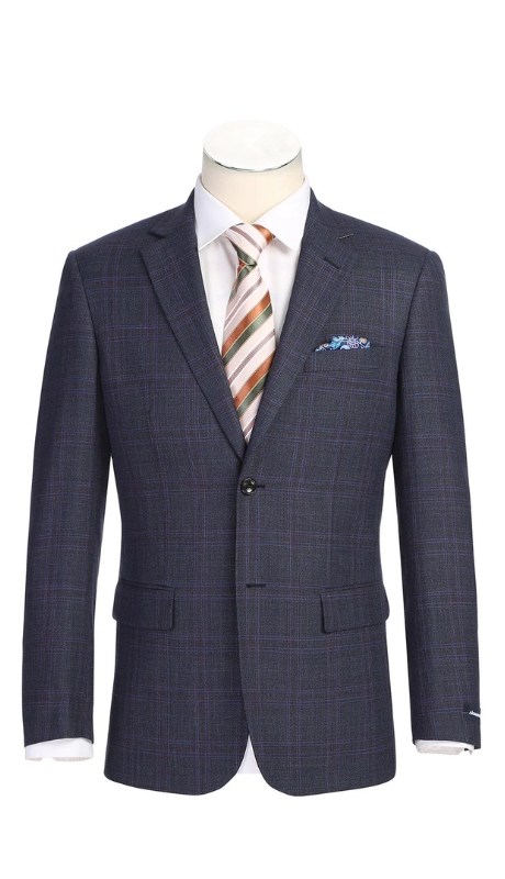 Renoir Mens Blazer 567-3-BROWN ( Men's New Slim Fit Wool Blazer)