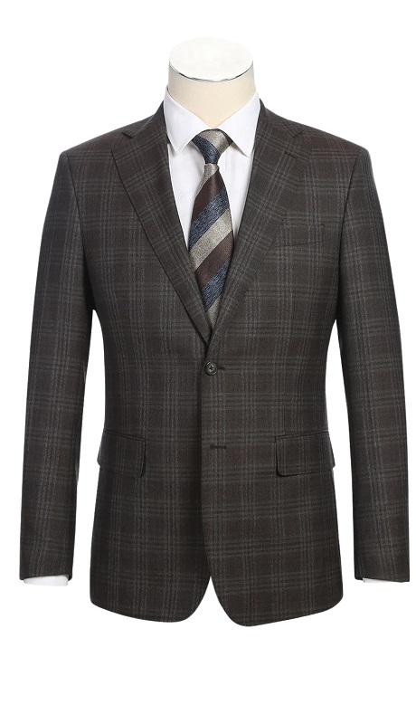 English Laundry Mens Suit EL12-58-555-BRN ( Check Suit )