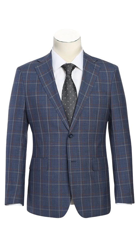 English Laundry Mens Suit EL72-62-400-LSB ( Check Wool Suit )