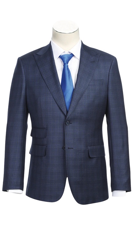 English Laundry Mens Suit EL82-66-415-GRY-BLUE Wool Suit