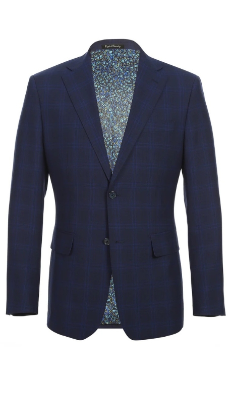 English Laundry Mens Suit EL92-58-555-DARK-BLUE Wool Suit