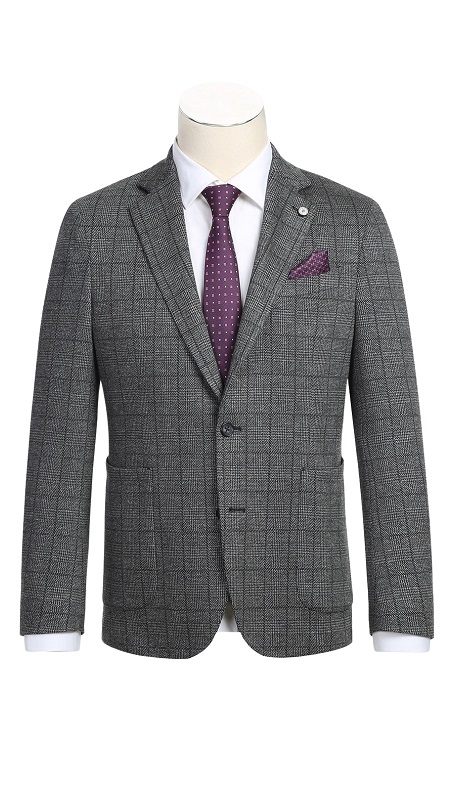 Pellagio Mens Blazer PF23-4-GRY ( Half Canvas Blazer )